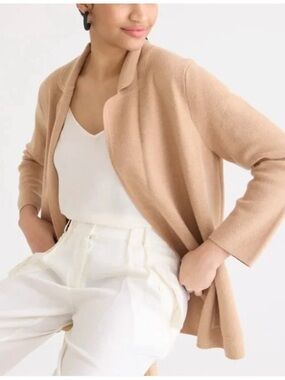 J. Crew Women’s Biege 100% Merino Wool Sweater Blazer Size XS Old Money Preppy